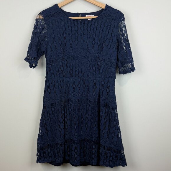 Xhilaration Dresses & Skirts - Womens Large Xhilaration Lace Dress in Navy Blue